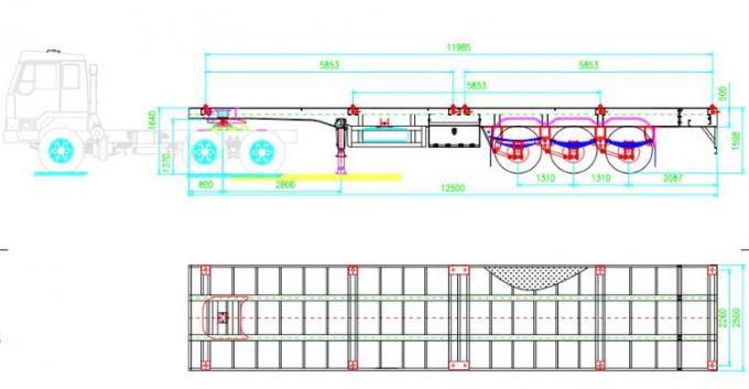 40′ Container Transport Chassis 40FT Flatbed Trailer