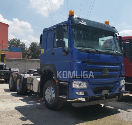 Design de pneu radial e caixa de engrenagens Hw19710 Sinotruk 6X4 HOWO Container Truck Head Used Tractor