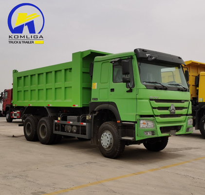 351-450hp Sinotruck HOWO Utilizado 6X4 20cbm Hyva Elevator Dump Truck com 2sets eixo traseiro
