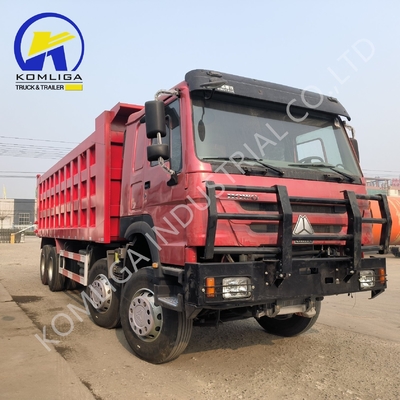 Red 8X4 Trucks 371 HP 375HP 400HP 420HP Sinotruk Heavy Duty Tipping Tipper Dumper Second Hand Dump Truck e HOWO Truck para o mercado africano