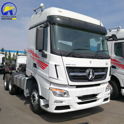 6X4 Drive Wheel North Benz Tractor Head Truck com tanque de combustível de liga de alumínio de 400L