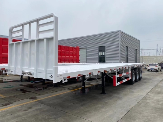 3 eixos 4 eixos 40 toneladas de contêiner pesado semi-reboque de cama plana com peso de 6,2 Tare