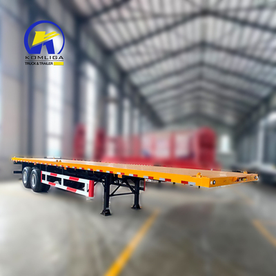7000-8000mm Base de rodas de trabalho pesado 13t Fuwa 30-100t Semi-reboque plana para benefício