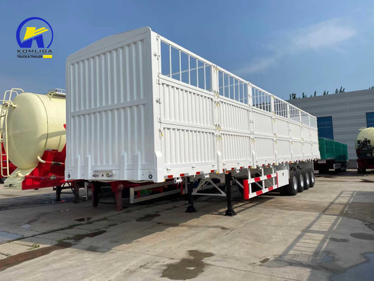 Reboque de vedação branca de 4 eixos de válvula Wabco para transporte de animais