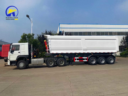2/3/4 eixos Trailers de inclinação 60tons 70tons 80tons Capacidade de levantamento frontal Semi-Dump Trailer