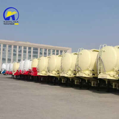 2 peças ABS Opcional 3 eixos Cimento a granel Tanker Semi-trailers com porta pneus sobressalentes