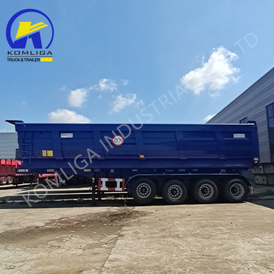 Fuwa/BPW Axles Semi-trailer de banco plano para carga pesada 40cbm 45cbm Tipper Dump Trailer