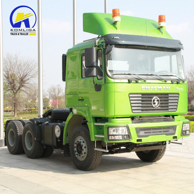 6X4 Roda motriz 3 4 eixos Shacman Heavy Duty Tractor Truck Head com caixa de engrenagens