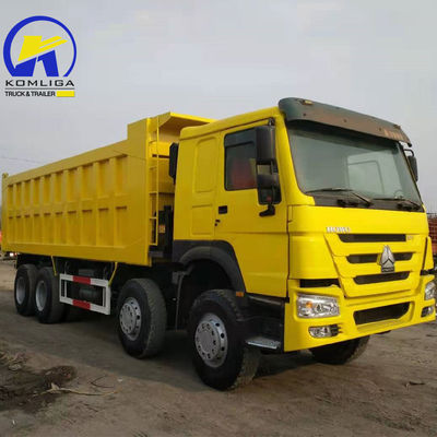 Utilizado HOWO 8X4 12 Rodas Pesado Serviço Dump Tipper caminhão 8500 * 2500 * 3400mm para o local de mineração