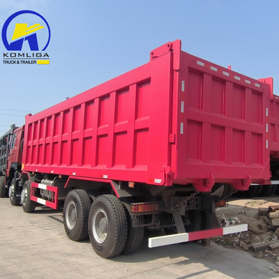 Estilo de elevação frontal Sinotruk HOWO 8X4 camião de descarga com grande capacidade e descarga amarela