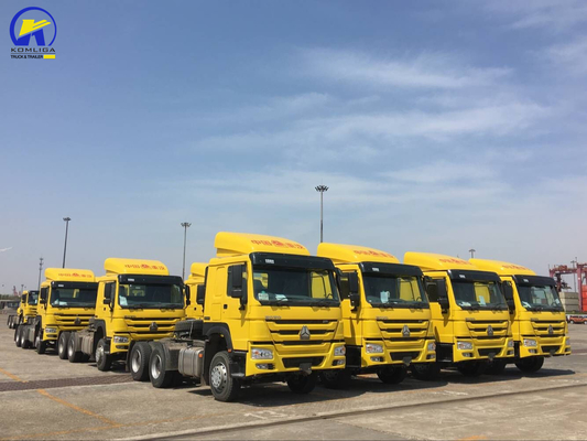 6*4 HOWO Tractor Truck Trailer Head com capacidade de carga de 21-30 t e eixo dianteiro de 9 t