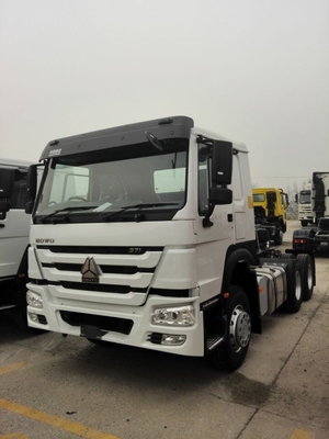 Design de pneu radial 371HP Sinotruk usado HOWO 6 * 4 caminhão tractor com 9 toneladas eixo dianteiro