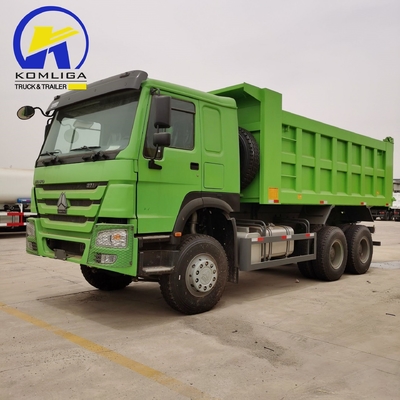351-450hp Sinotruck HOWO Utilizado 6X4 20cbm Hyva Elevator Dump Truck com 2sets eixo traseiro