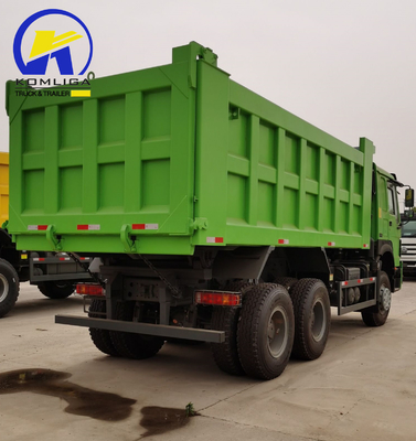 351-450hp Sinotruck HOWO Utilizado 6X4 20cbm Hyva Elevator Dump Truck com 2sets eixo traseiro