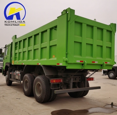351-450hp Sinotruck HOWO Utilizado 6X4 20cbm Hyva Elevator Dump Truck com 2sets eixo traseiro