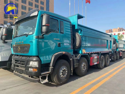 Caminhão de segunda mão Sinotruck HOWO 8X4 40-50 toneladas Caminhão de descarga de lixo com tanque de combustível de 300L