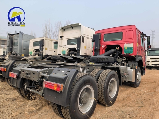 6X4 Roda motriz usada Sinotruk HOWO 10 Wheeler Tow Head Trailer Truck com cabine de A / C