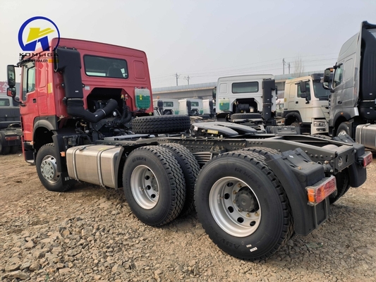 6X4 Roda motriz usada Sinotruk HOWO 10 Wheeler Tow Head Trailer Truck com cabine de A / C