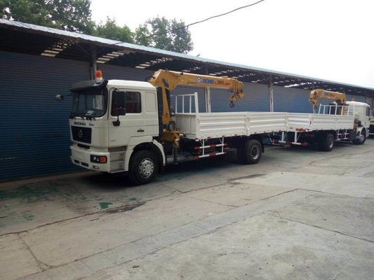 Caminhão de guindaste Shacman 4X2 usado com eixo dianteiro Hf9 e levantamento hidráulico do capot ventral