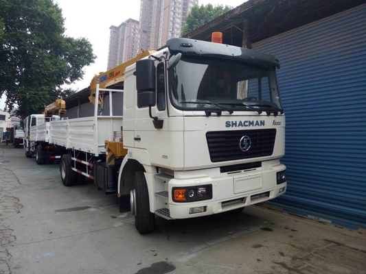 Caminhão de guindaste Shacman 4X2 usado com eixo dianteiro Hf9 e levantamento hidráulico do capot ventral