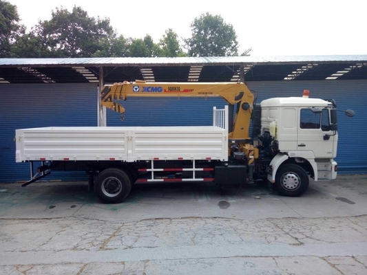 Caminhão de guindaste Shacman 4X2 usado com eixo dianteiro Hf9 e levantamento hidráulico do capot ventral