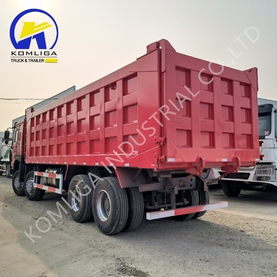 Red 8X4 Trucks 371 HP 375HP 400HP 420HP Sinotruk Heavy Duty Tipping Tipper Dumper Second Hand Dump Truck e HOWO Truck para o mercado africano