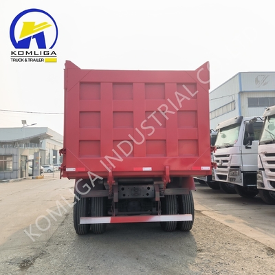 Red 8X4 Trucks 371 HP 375HP 400HP 420HP Sinotruk Heavy Duty Tipping Tipper Dumper Second Hand Dump Truck e HOWO Truck para o mercado africano