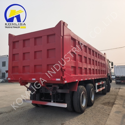 Red 8X4 Trucks 371 HP 375HP 400HP 420HP Sinotruk Heavy Duty Tipping Tipper Dumper Second Hand Dump Truck e HOWO Truck para o mercado africano