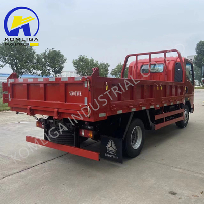 4X2 5 toneladas Sinotruk HOWO Camion Benne com pneu sem tubo Design 5995x2350x2620mm