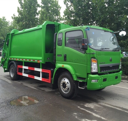Sinotruk HOWO 4X2 Pequeno caminhão de lixo compactador de 5 toneladas 3 toneladas com 9726ml de deslocamento