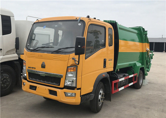 Caminhão Sino HOWO 4X2 Mini compactador de 5 toneladas Caminhão de lixo Tamanho para a norma de emissões Euro 2