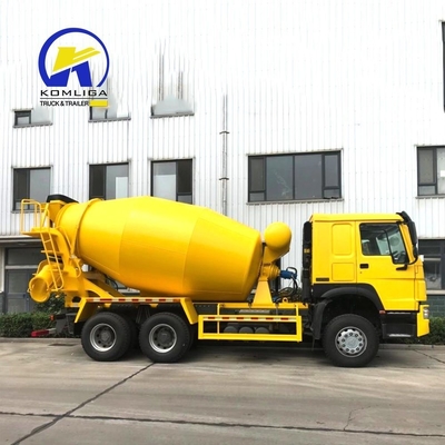 8560X2496X3800mm Utilizado HOWO 6cbm 8cbm 9cbm Autocarro de mistura de concreto autocarregável com bomba