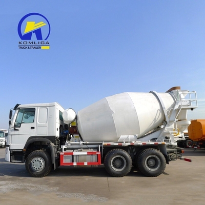 8560X2496X3800mm Utilizado HOWO 6cbm 8cbm 9cbm Autocarro de mistura de concreto autocarregável com bomba
