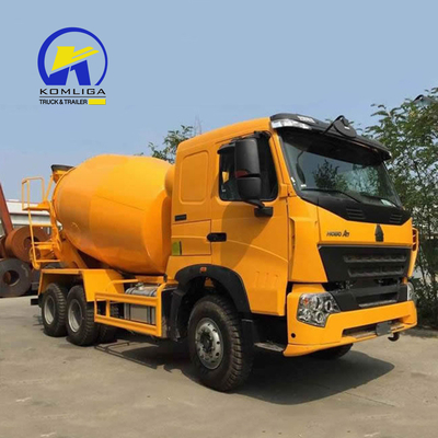 8560X2496X3800mm Utilizado HOWO 6cbm 8cbm 9cbm Autocarro de mistura de concreto autocarregável com bomba