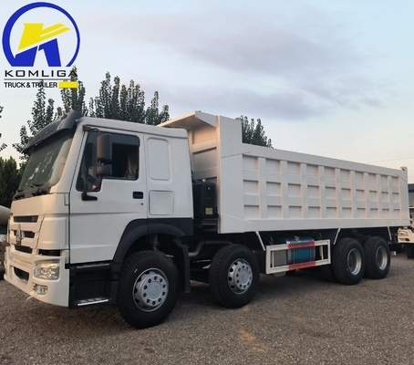 Caminhão de descarga usado 371HP 380HP 400HP 40tons Sinotruk HOWO Caminhão de despejo 8X4 12 rodas
