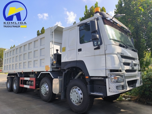 Caminhão de descarga usado 371HP 380HP 400HP 40tons Sinotruk HOWO Caminhão de despejo 8X4 12 rodas
