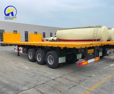 Traseiro 1820mm 40FT 40 toneladas Esqueleto Chassis de caminhão Container Trailer de cama plana Trailer de trator usado