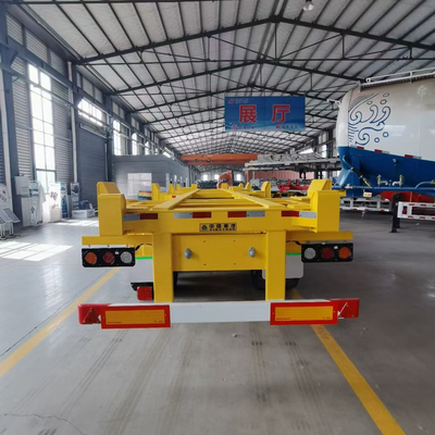 Jost duas velocidades de suporte perna tri-eixo 20 FT 40FT chassi trailer esqueleto não auto-dumping
