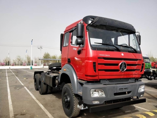 Cabeça de tractor Beiben 6X4 3 eixos com sistema de direção Zf8098 e caixa de velocidades rápida 12js200t