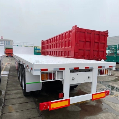 20FT 40FT Tri Axles Flat Bed Trailer com personalização e Jost Two Speed Support Leg