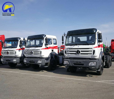 6X4 Drive Wheel North Benz Tractor Head Truck com tanque de combustível de liga de alumínio de 400L
