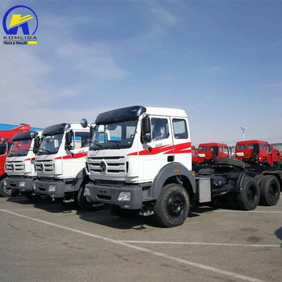 6X4 Drive Wheel North Benz Tractor Head Truck com tanque de combustível de liga de alumínio de 400L
