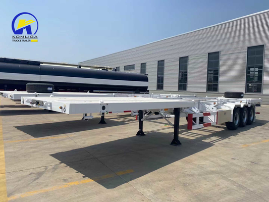 3 eixos Tri-eixos Container Skeleton Trailer Suspensão a ar para transportador de contentores
