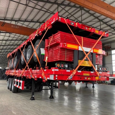 Reboque Modelo 3 eixos Reboque de piso plano com sistema de travagem antibloqueio ABS 53FT 28 FT