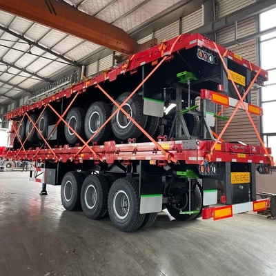Reboque Modelo 3 eixos Reboque de piso plano com sistema de travagem antibloqueio ABS 53FT 28 FT
