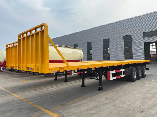 3 eixos 20FT 40FT Container autocarregável Semi-remolque de banco plano para transporte seguro