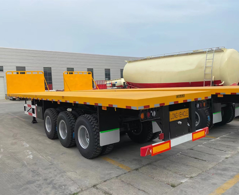 Semi-remolques de eixo plano de 20FT 40FT 3 com alfinete Jost King e certificação ISO9001