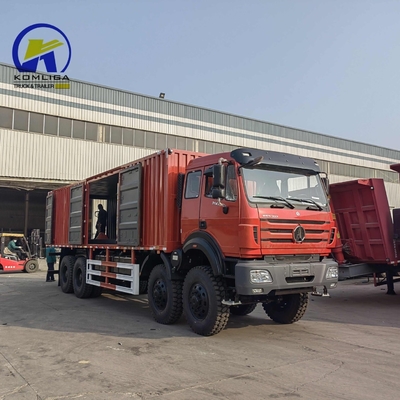 Beiben Benz 8X8 12wheel Van Style Box Cargo Truck 20cbm Balde Dimensão 5600X2300X1500