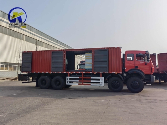 Beiben Benz 8X8 12wheel Van Style Box Cargo Truck 20cbm Balde Dimensão 5600X2300X1500