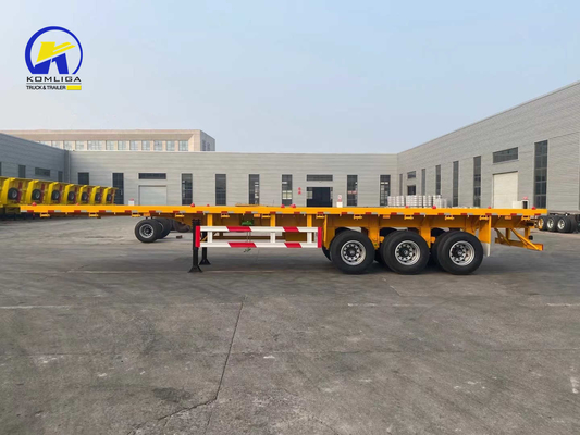 Capacidade de carga de 50 T Personalização de eixos 3/4 45FT Semi-reboque de tela plana 53FT Reboque de contêiner